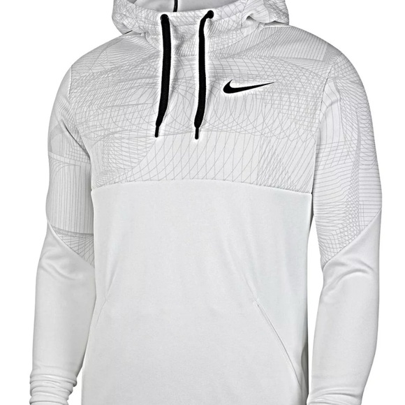 AUTHENTIC White NIKE THERMA DRY GRID GRAPHIC HOODIE Men’s Medium - Picture 9 of 9